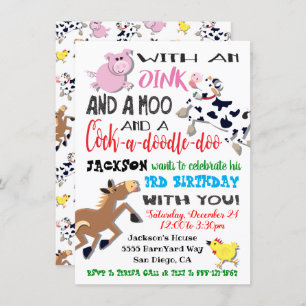 Farm Animals Birthday Party Invitation