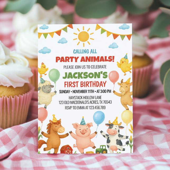 Farm Animals Birthday Party Invitation (Creator Uploaded)