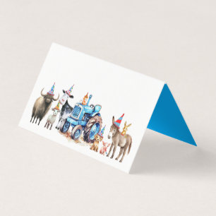 Farm Animals Birthday Party Small Folded Cards