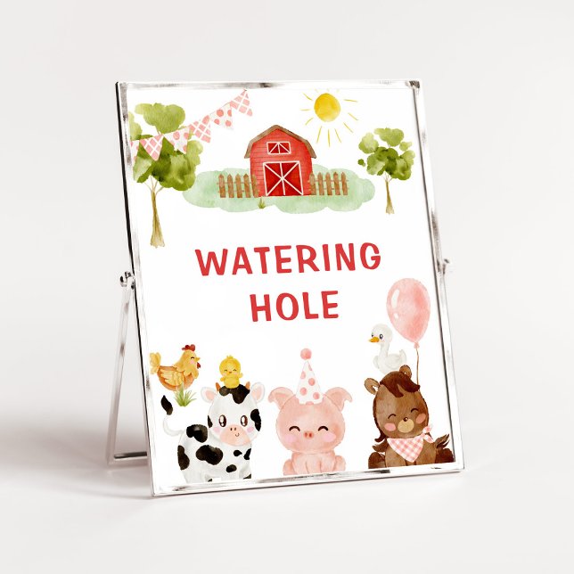 Farm animals birthday party Watering hole Poster (Creator Uploaded)