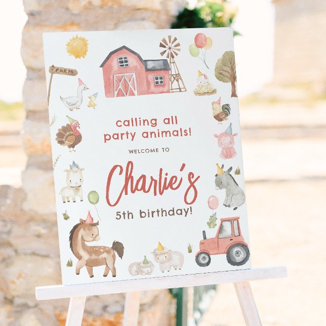 Farm Animals Birthday Party Welcome Sign (Creator Uploaded)
