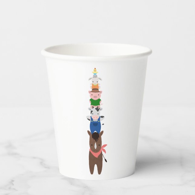 Farm Animals Birthday Personalised Paper Cups (Front)