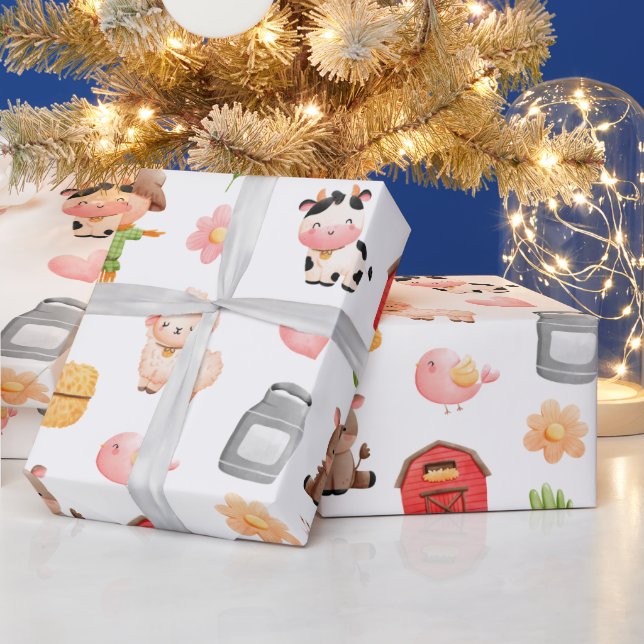 Farm Animals Birthday Wrapping Paper (Holidays)