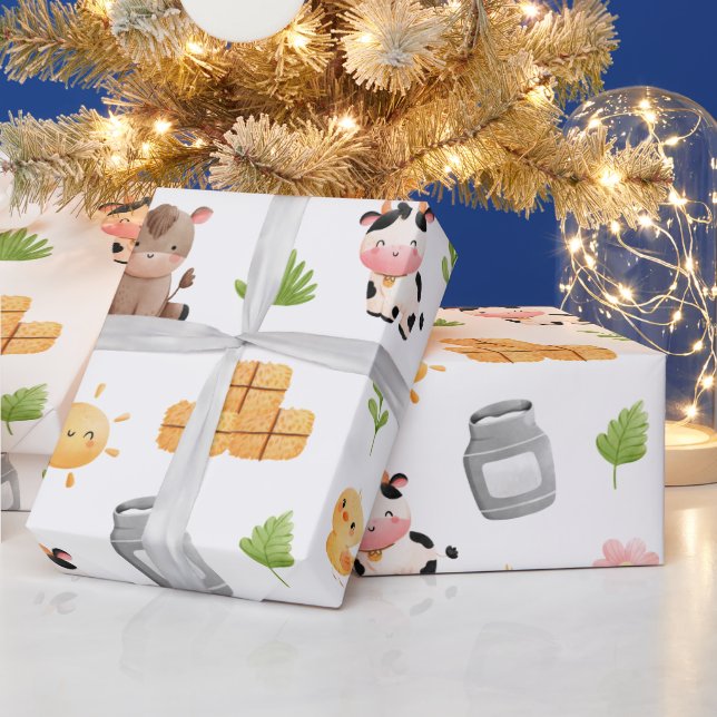 Farm Animals Birthday Wrapping Paper (Holidays)