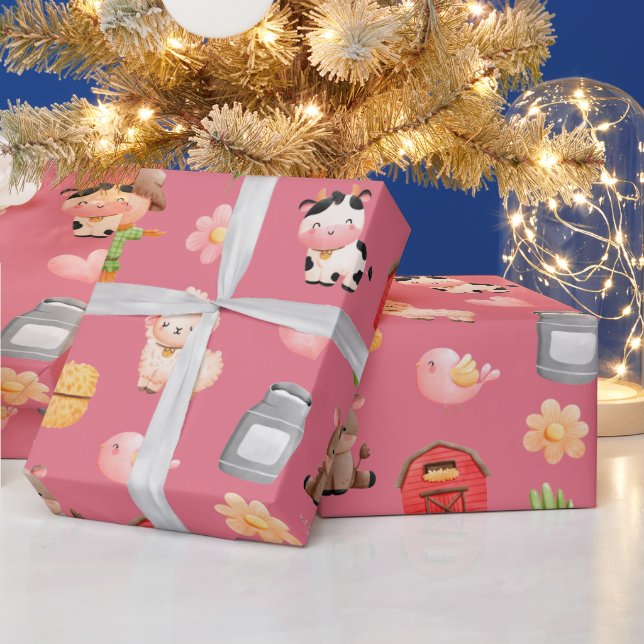 Farm Animals Birthday Wrapping Paper (Holidays)