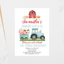 Farm Animals Blue Boy Barnyard Birthday Party