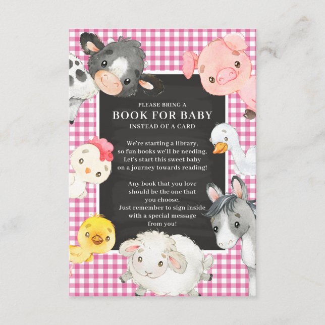 Farm Animals Book for Baby Enclosure Card (Front)