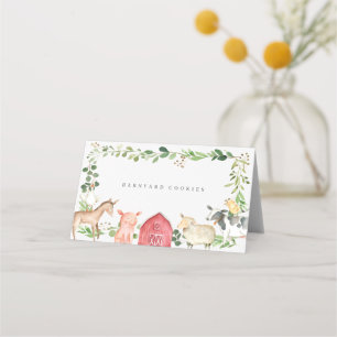 Farm Animals Buffet Food Labels Place Card