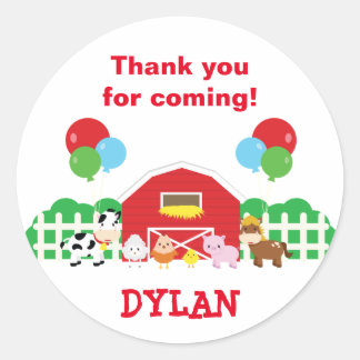 Farm Animals Classic Round Sticker