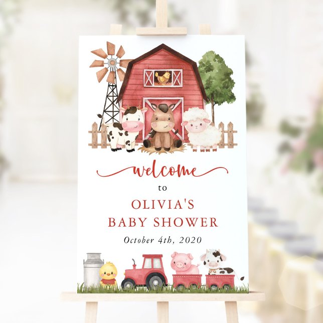Farm Animals, Cute Animals, Baby Shower Welcome Poster (Creator Uploaded)