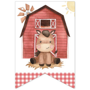 Farm Animals, Cute Animals, Barn, First Birthday Bunting