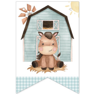 Farm Animals, Cute Animals, Barn, First Birthday Bunting