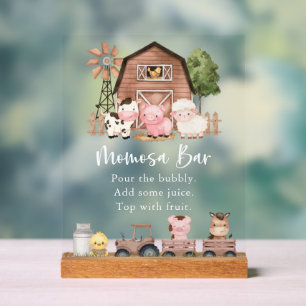 Farm Animals, Cute Animals, Brown Barn, Momosa Bar Acrylic Sign