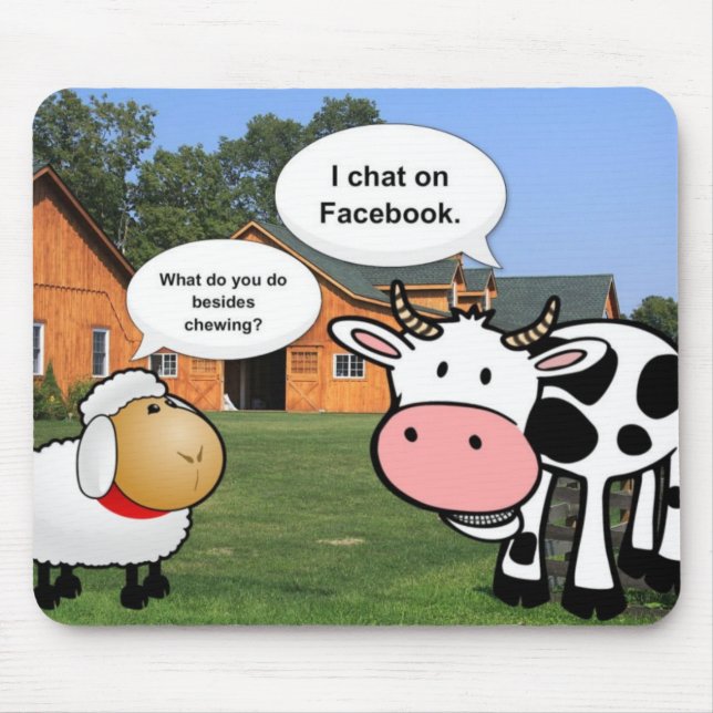 Farm animals cute cartoon funny facebook chat mouse mat (Front)