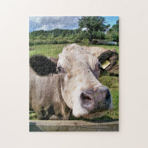 FARM ANIMALS, CUTE COW JIGSAW PUZZLE