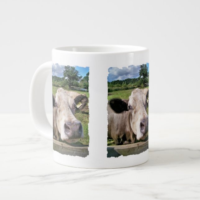 FARM ANIMALS,CUTE COW LARGE COFFEE MUG (Front Left)