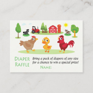 Farm animals Diaper Raffle Tickets