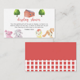 Farm animals - display shower enclosure card