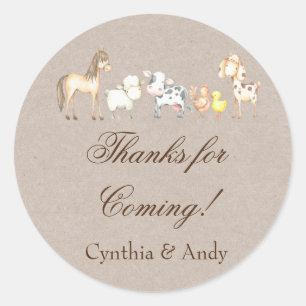 Farm Animals Favour Stickers   Custom Stickers