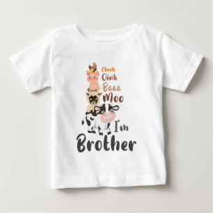 Farm Animals First Birthday Matching Brother Baby T-Shirt