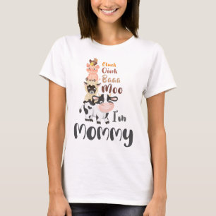 Farm Animals First Birthday Matching Mummy T-Shirt