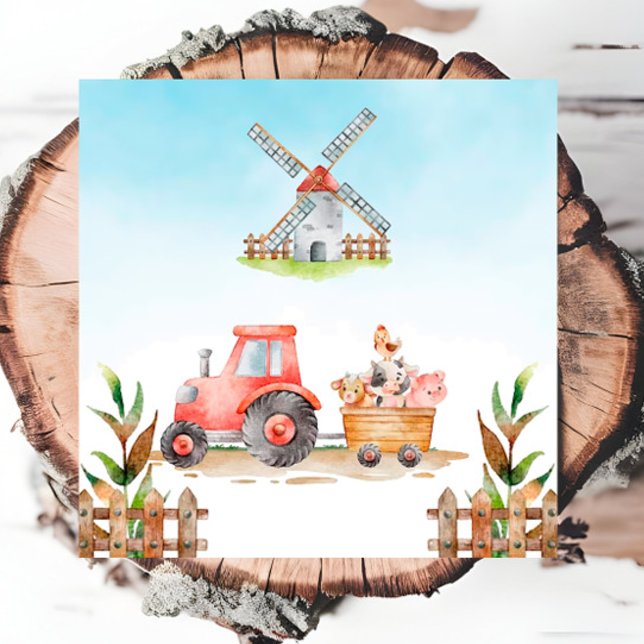 Farm Animals Gender Neutra Birthday Party Napkin (Creator Uploaded)