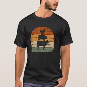 Farm Animals Gifts Women Men Cow Pig Chicken Print T-Shirt