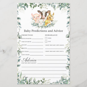 Farm Animals Greenery Baby Predictions & Advice