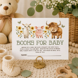 Farm Animals Highland Cow Books Baby Enclosure Card