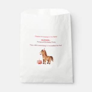 Farm Animals Horse Birthday Boy Favour Bag Editabl