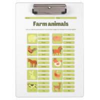 Farm Animals Identification Educational Worksheet