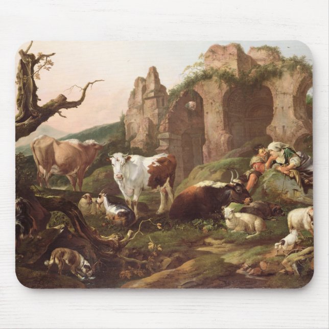 Farm animals in a landscape, 1685 mouse mat (Front)