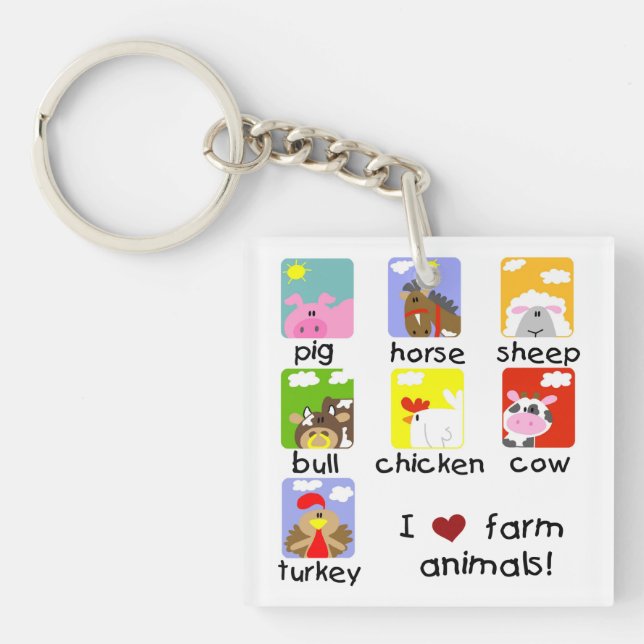 Farm Animals Key Ring (Front)