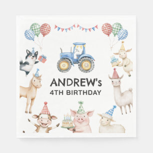 Farm Animals Kids Birthday Party Napkins