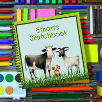 Farm Animals Kids Personalised Sketchbook Journal
