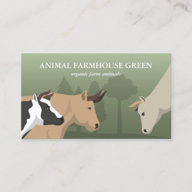 Farm Animals Landscape Greenery Business Card (Front)