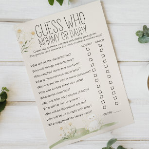 Farm Animals Meadow Baby Shower Mummy Daddy Game Flyer