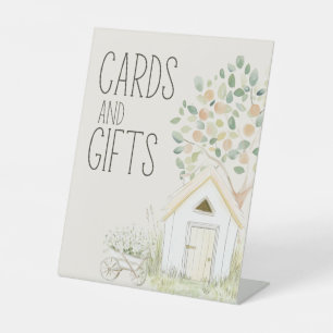 Farm Animals Meadow Friend Baby Shower Cards Gifts Pedestal Sign