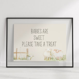 Farm Animals Meadow Friends Baby Shower Favour Sig Poster