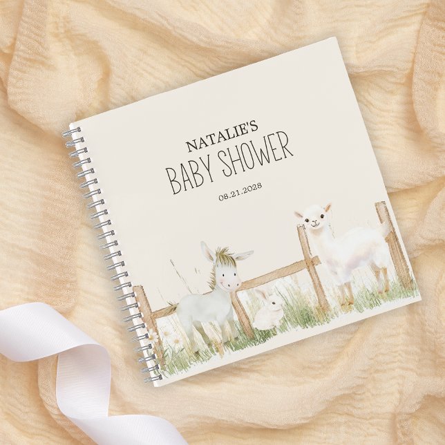Farm Animals Meadow Friends Baby Shower Notebook (Creator Uploaded)
