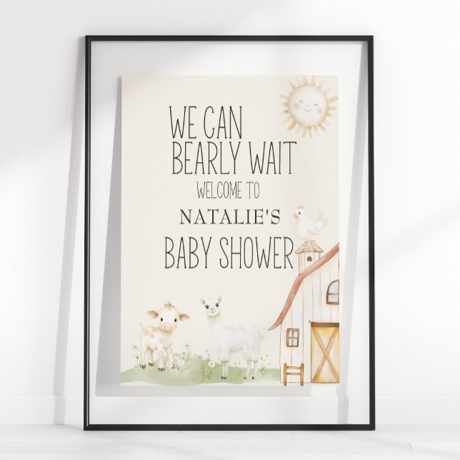 Farm Animals Meadow Friends Baby Shower Sign (Creator Uploaded)