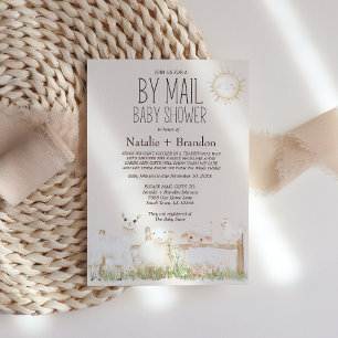 Farm Animals Meadow Friends By Mail Baby Shower Invitation