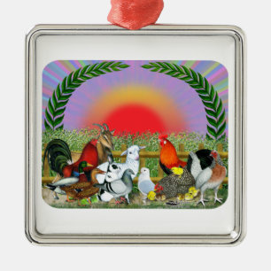 Farm Animals Metal Tree Decoration
