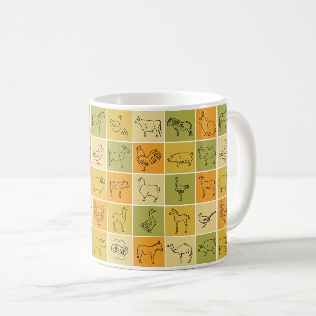 Farm Animals Mug – Cute & Rustic Farmyard Design (Front Right)