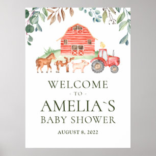 Farm Animals Parade Welcome Baby Shower Poster