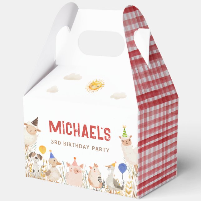 Farm Animals Party Favour Box (Back)