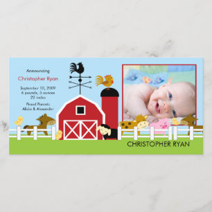Farm Animals PHOTO Birth Announcement