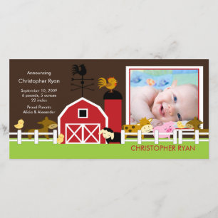 Farm Animals PHOTO Birth Announcement