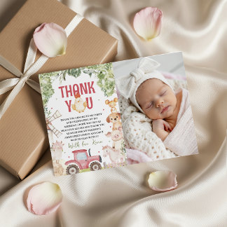 Farm Animals Photo Thank You Card