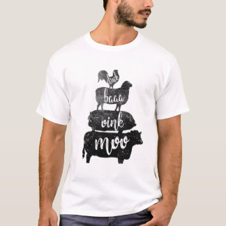 Farm Animals Pyramid Farmer T-Shirt Country Girl G